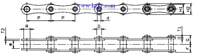 Double Pitch Hollow Pin Chain C2040HP C2050HP C2060HP C2080HP C2042HP C2052HP C2062HP C2082HP A2040HP A2050HP