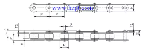 Plastic Roller Chain C2042 C2052 C2062H  C2082H