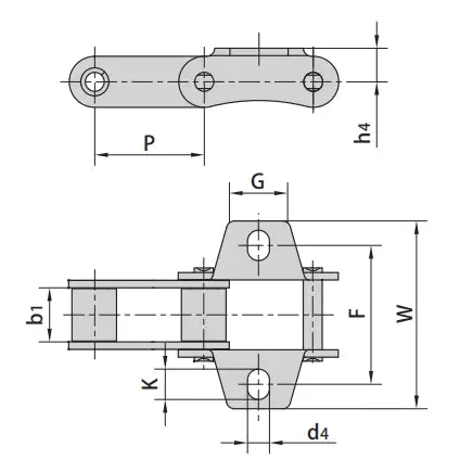 C Type Steel Agricultural Chain Attachments CA550K19 CA550K19F1 CA550K19F2