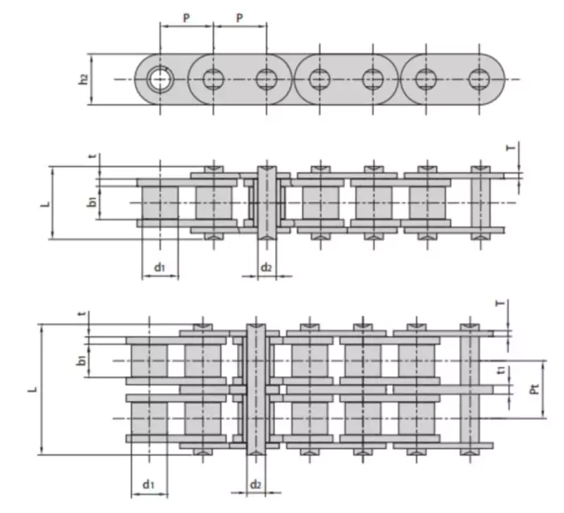 Automobile Roller Chains for Engine Timing 05E 05BT 06AT 06BT 06BT-2 06BTH-2