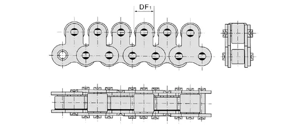 Stainless Steel Conveyor Chains With Top Rollers