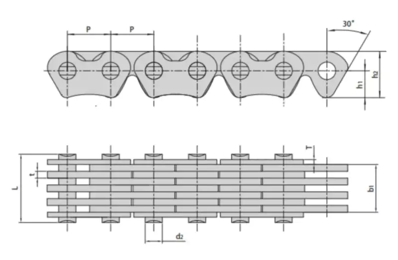Silent Chains for Engine Timing CL04D-4×5W CL05D-4×4W CL05D-3×4W