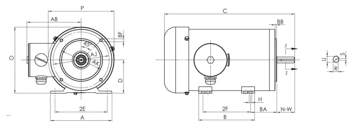 TEFC NEMA Stainless Steel Motor