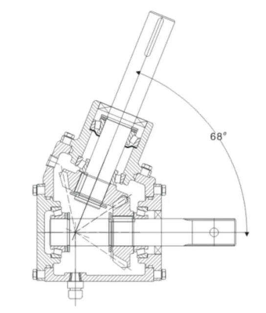 RDF-68° lawn mower 68° gearbox for 13" Vented 68 deg