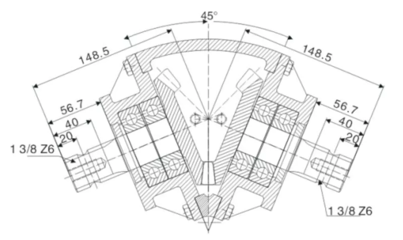 RDF-AG135 Lawnmower 135 deg gearbox 1:1 for Agricultural