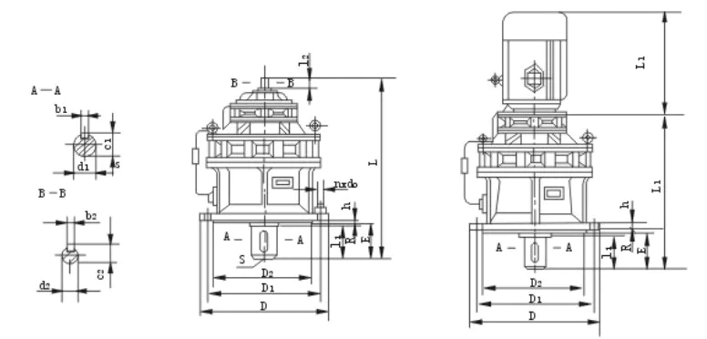 BLD XLD Series Cycloidal Gearbox Single Stage Flange-mounted with Motor