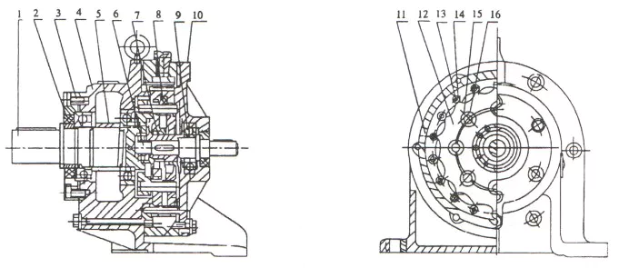BWED XWED Series Cycloidal Reducer Double Stage Horizontal Foot-mounted with Motor