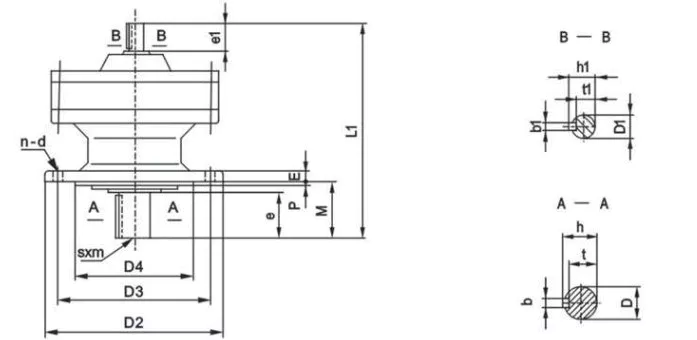 8000 Series XL Cycloidal Pinwheel Reducer Gearbox 8075-8155 Vertical Mounting