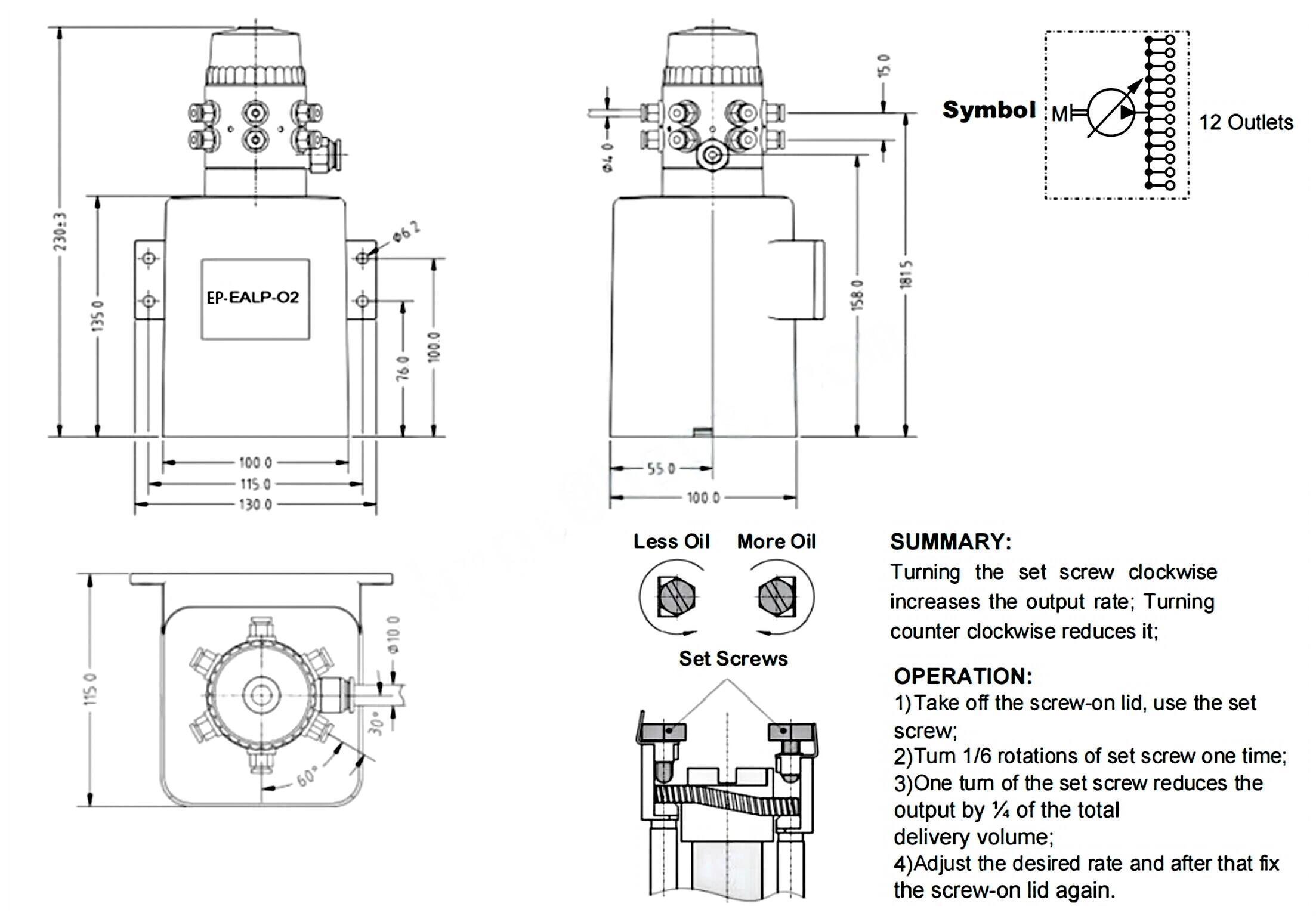 RDF-EALP-O2 Series Electric Drive Piston Pumps Lubrication Pump for CLAAS foldable harvesting platform Replacement of BEKA 10138503/AZU