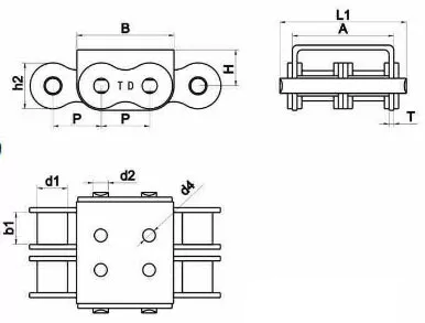 Stainless Steel U-type Cover Plate Flat top Conveyor Chain 04C-U1 06B-U1 08A-U1 08B-U1 12B-U1 10A-U1 10B-U1 12A-U1