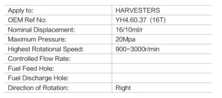 harvester hydraulic gear pumps replacement YH4.60.37(16T)
