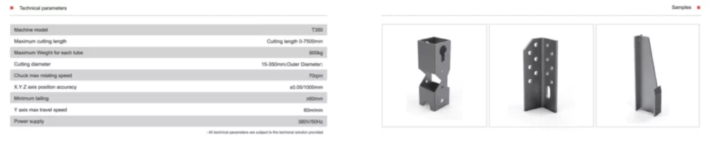 Fiber laser pipe cutting machine T350