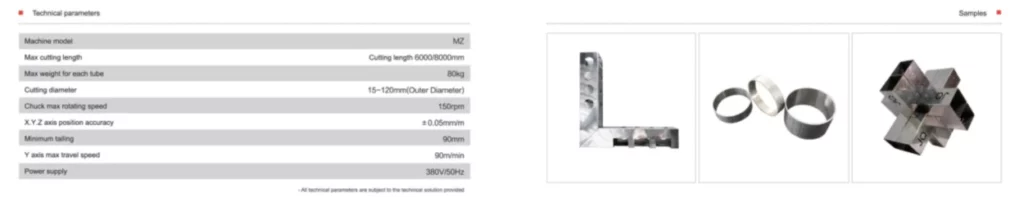 High speed fiber laser tube cutting machine MZ