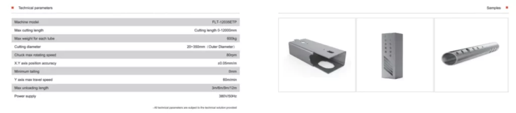 Extra long three chucks pipe cutting machine FLT-12035EPT