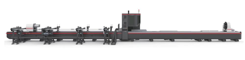 Horizontal structure three chucks heavy duty pipe cutting machine FLT-9035EPT