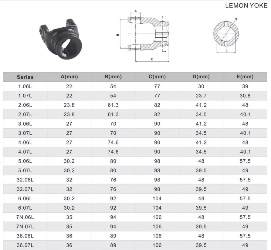 Lemon Yoke End Yoke For PTO shaft