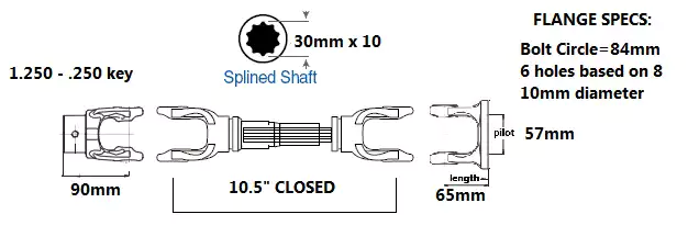 PTO Shaft for Hesston Square Balers 4690 4690S
