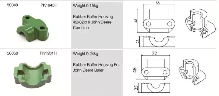 Rubber Buffer Housing For John Deere Baler