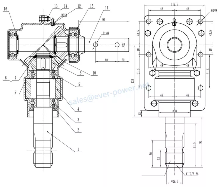RDF-01-229 Snow Plow Gearbox For Spreader