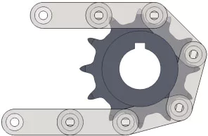 Double Pitch Sprocket 2050A with standard roller