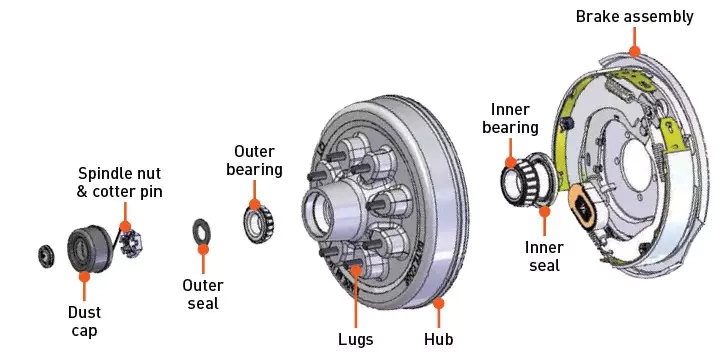 Trailer Hub and Drum H655-2A Idler 6 Bolts