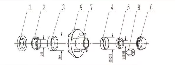 Trailer Hub and Drum 5 bolts H545-1A H550-1A H555-1A