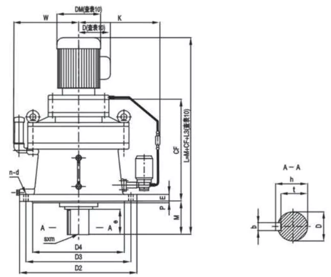 8000 Series XLDY Cycloidal Pinwheel Reducer Gearbox Vertical with Motor