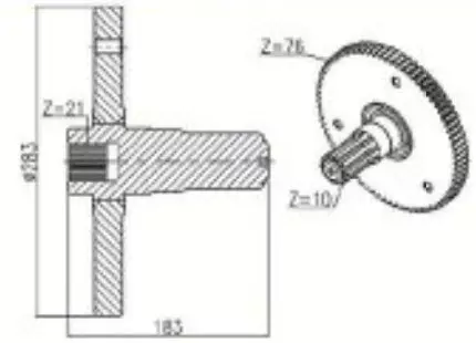 87252422/87462803 Gear Drive Shaft for Case-IH Suger Harvest Combine