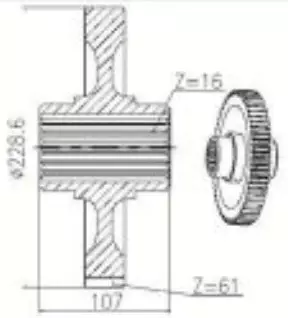 87252422/87462803 Gear Drive Shaft for Case-IH Suger Harvest Combine