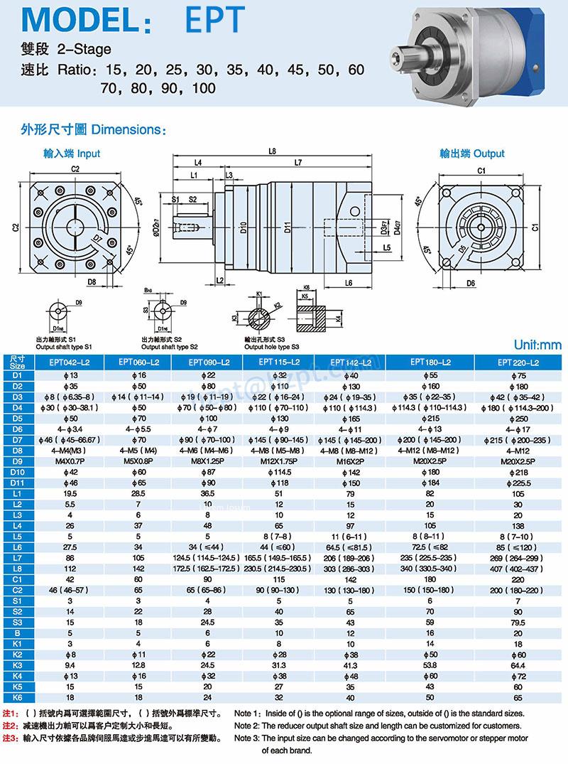 EPT PLANETARY  GEARBOX REDUCER THE REPLACEMENT OF VRB PLANETARY  GEARBOX FOR SERVO MOTOR