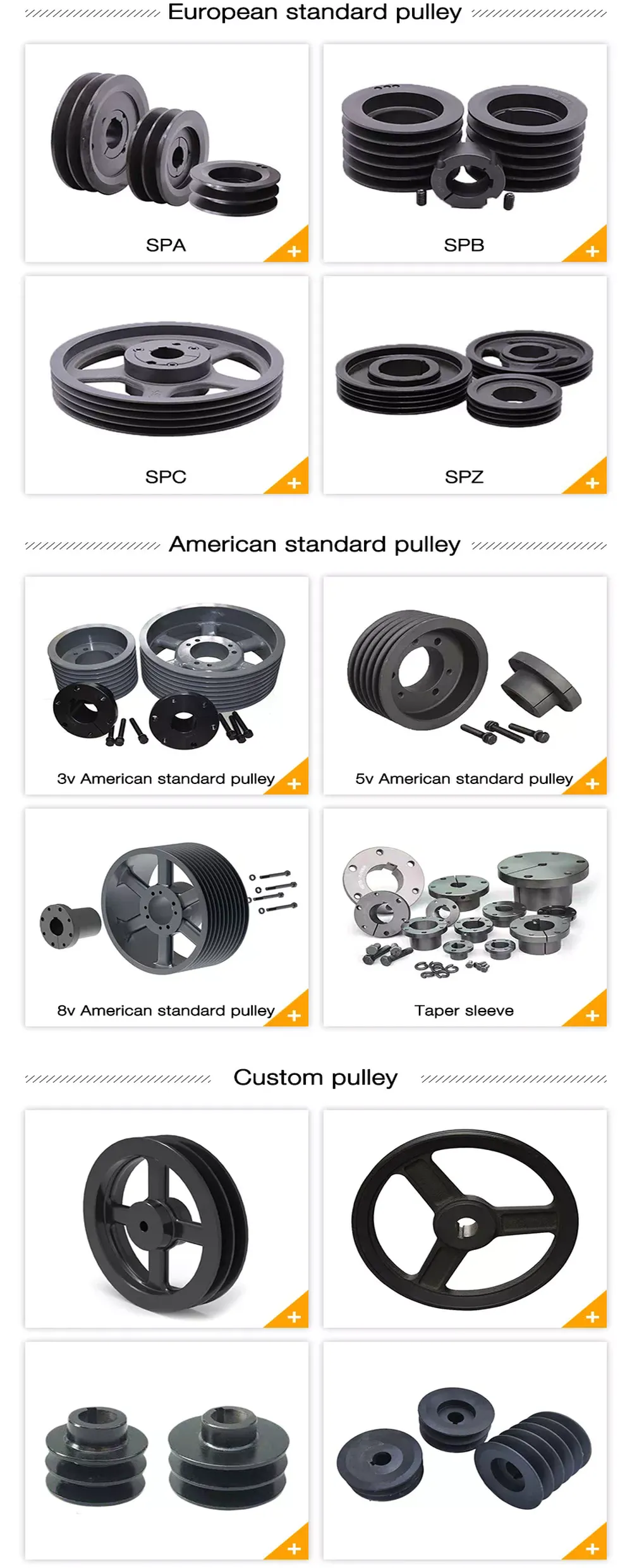 10C Series Cast Iron QD Sheaves for “C” Belts