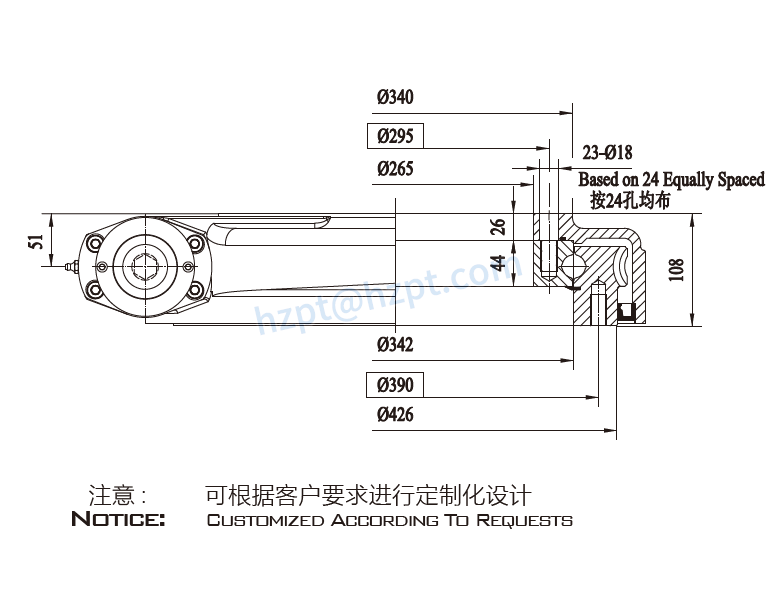 EWA14 Series Slewing Drive