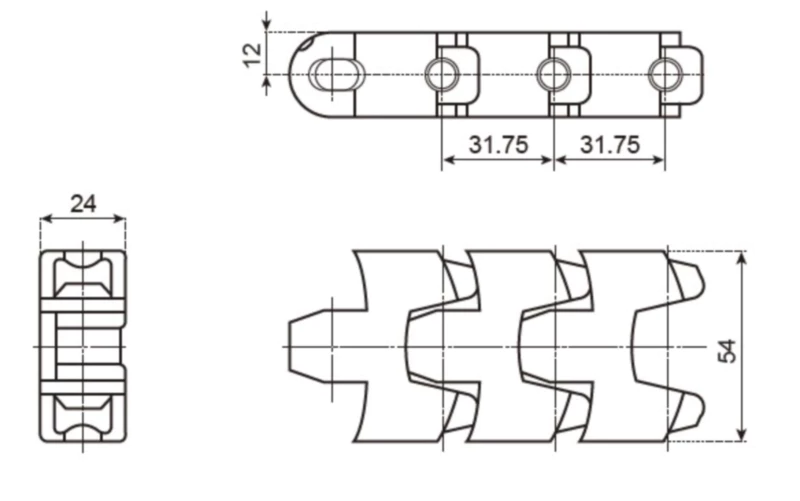 Plastic Conveyor Chains Replacement Of System Plast F54