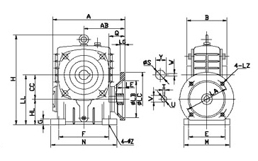 DKA Series Single Standard Worm Gear Reducer