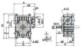 DX DO Series Single Standard Worm Gear Reducer WPDX WPDO