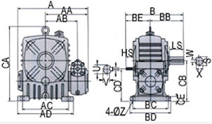 EA Series Double Worm Gear Reducer