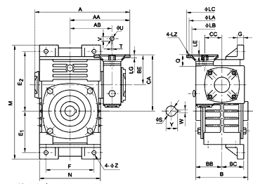 EWDKO Series Double Worm Gear Reducer