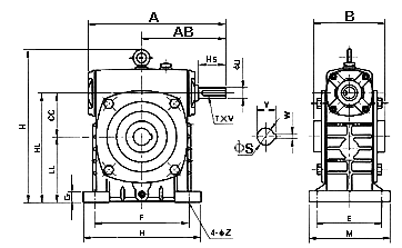 WP Series Single Standard Worm Gear Reducer WPKS Worm Gearbox