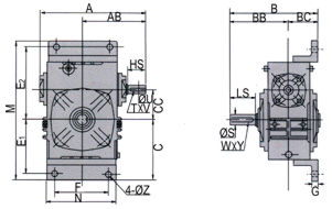 WX WO Series Worm Gear Reducer