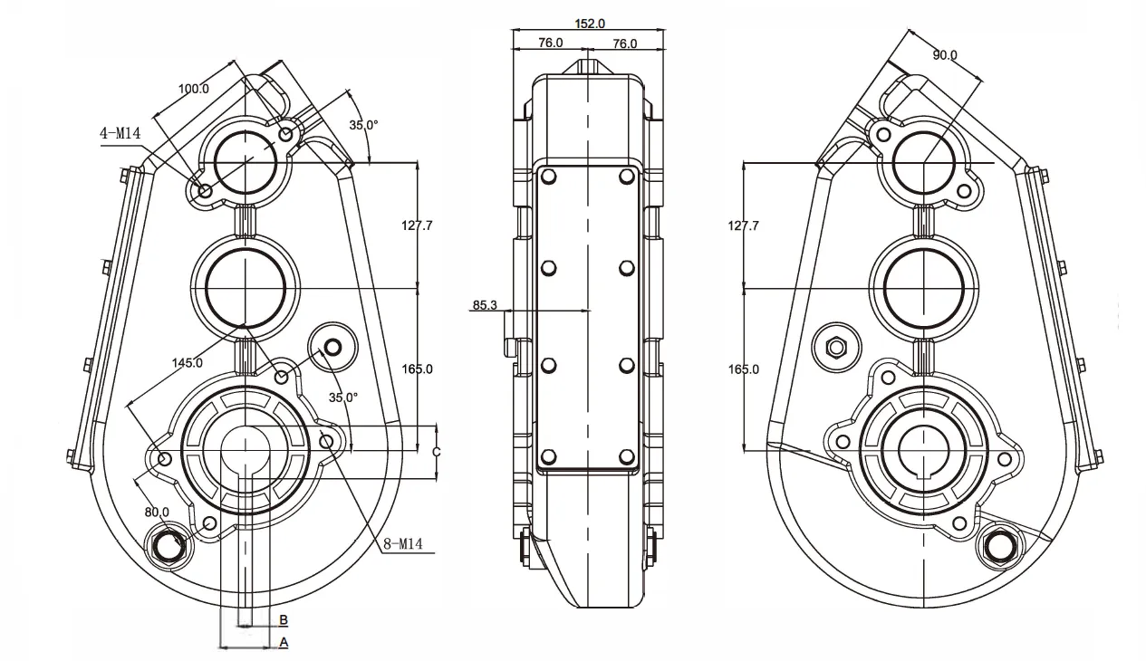Fertilizer Seeder Gearbox EP50 for Fertilizer Broadcaster