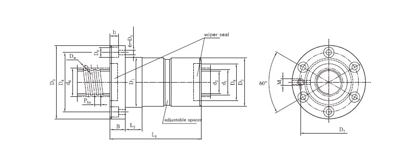 FFZD Type Inner Cycle Combined Spacer Preload Nut