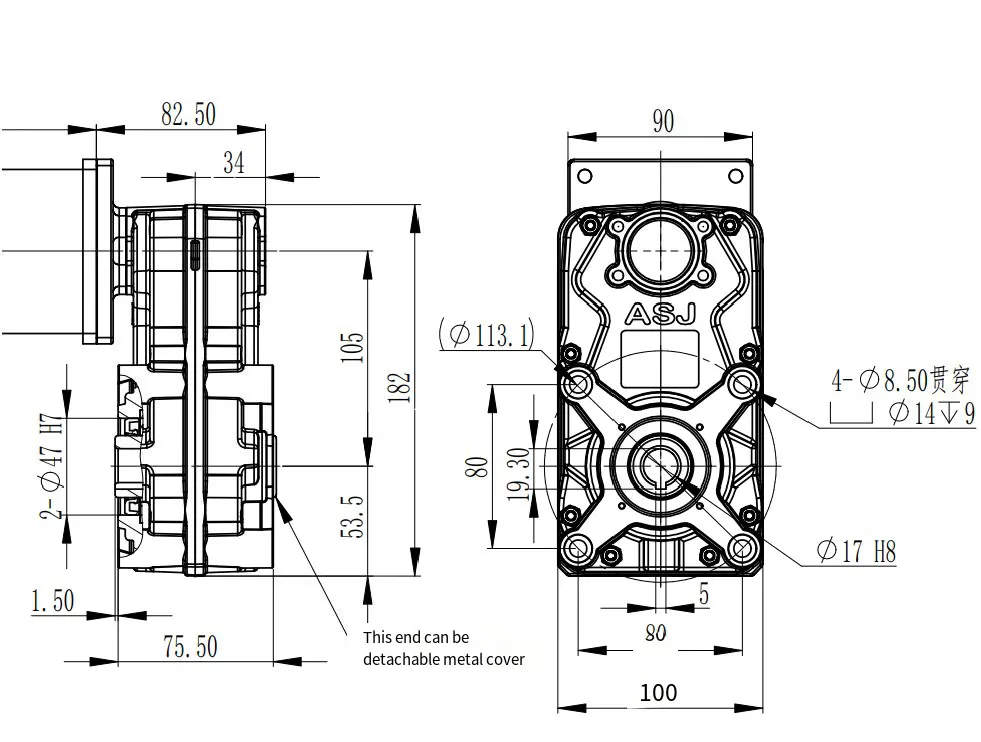 FGV105 Series Helical Gear Reducer for High Precision Equipment