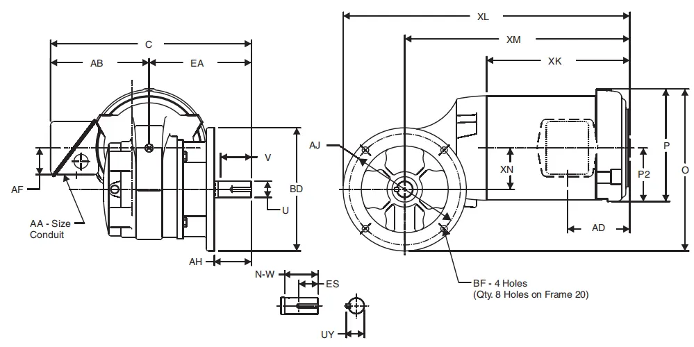 Worm Gear Reducer-Replacement of Browning Industrial Right Angle IRA-Flanged Mounted GWV Single Worm Reduction