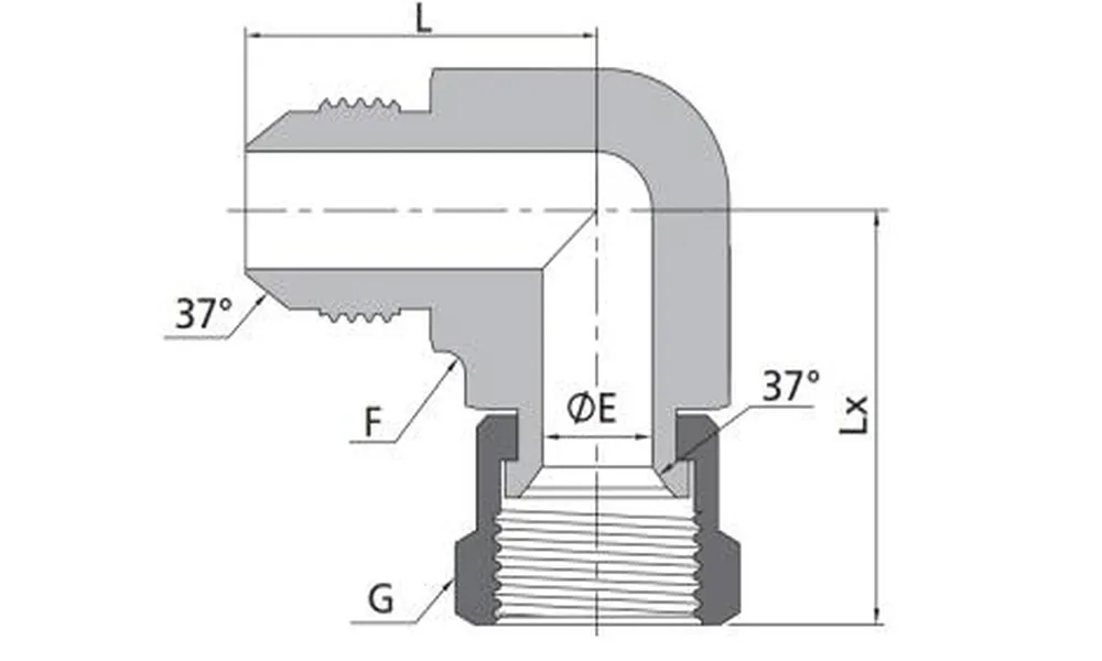 Flared Union Swivel Elbows for 37° Flared Tube Fittings