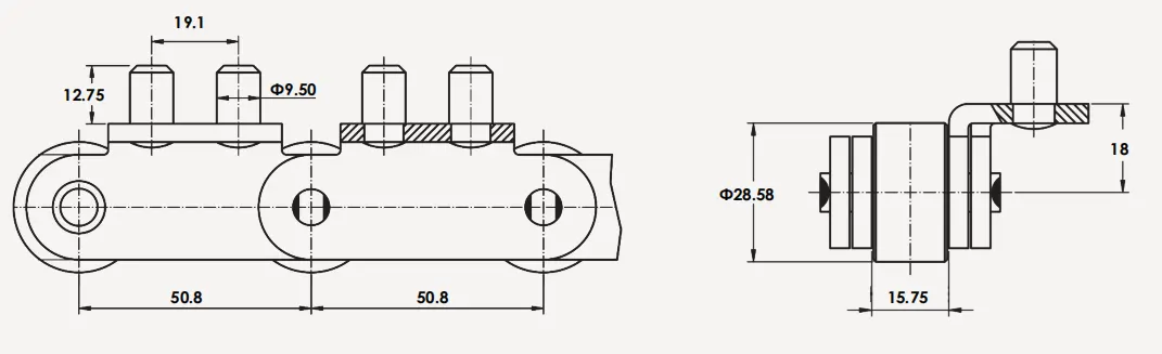 Food Processing Freezer Chain P50.8FTC15.75-C