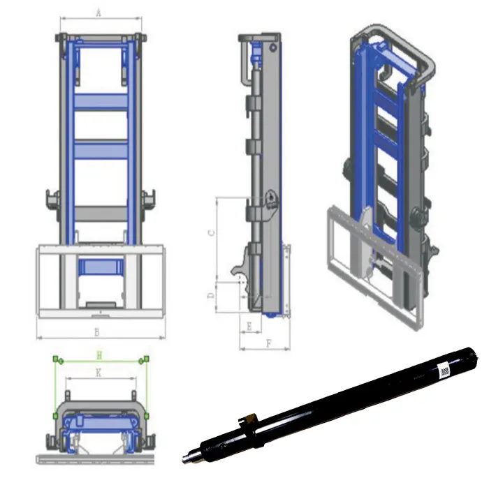 Industrial Vehicle Hydraulic Cylinders Short Stroke Forklift Lift Cylinder