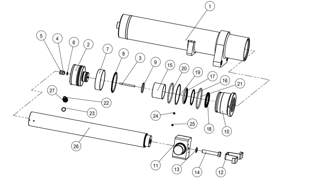 Forklift Short Lifting Hydraulic Cylinder