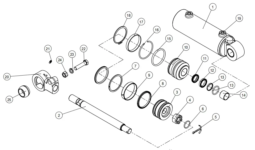 Forklift Tilt Hydraulic Cylinder