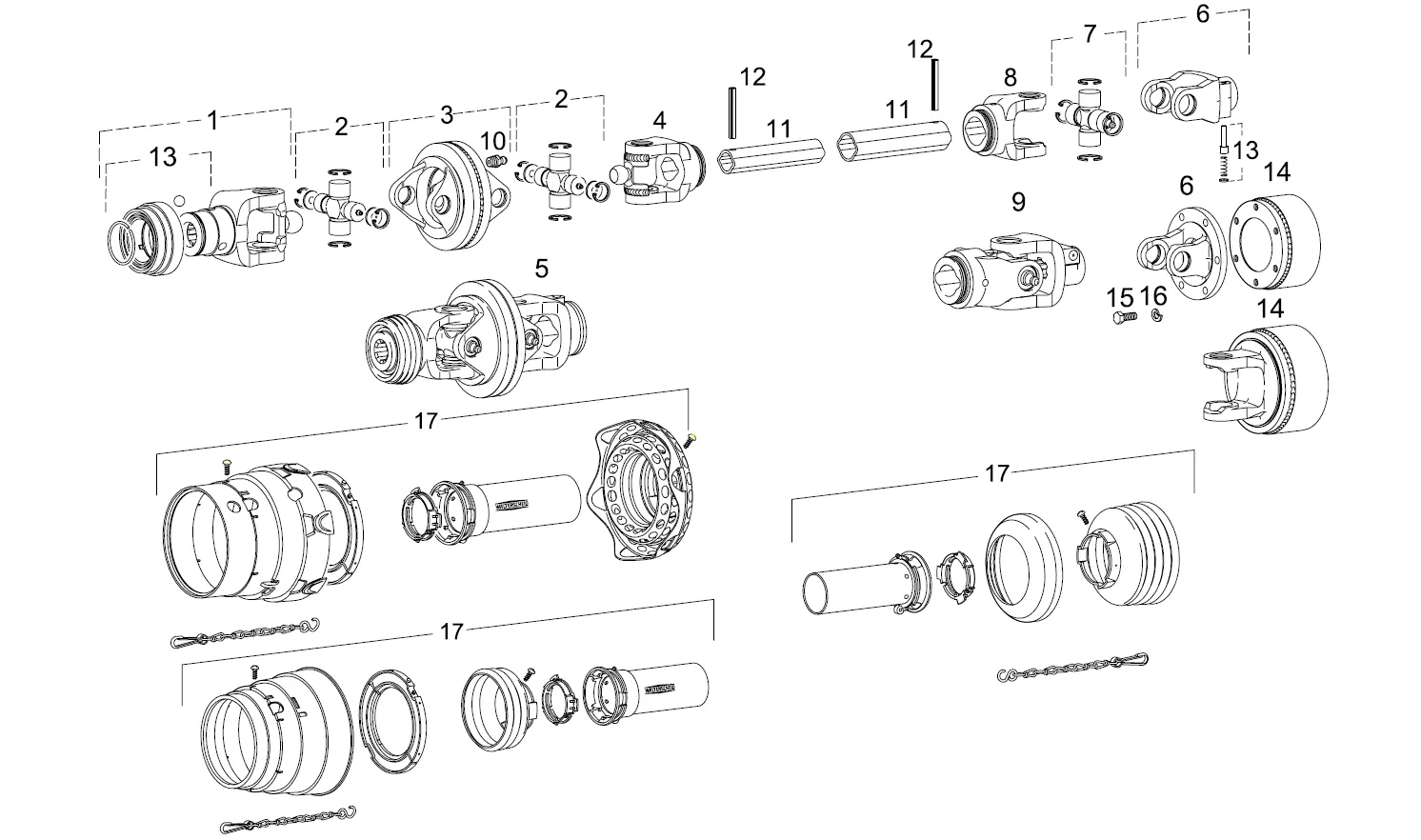 WWE2580 Series PTO Shaft-Replacement of Walterscheid PTO Shaft