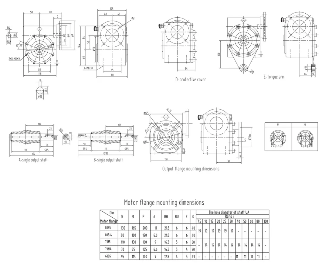 RDF-GMSS50 Stainless Steel Worm Reducer